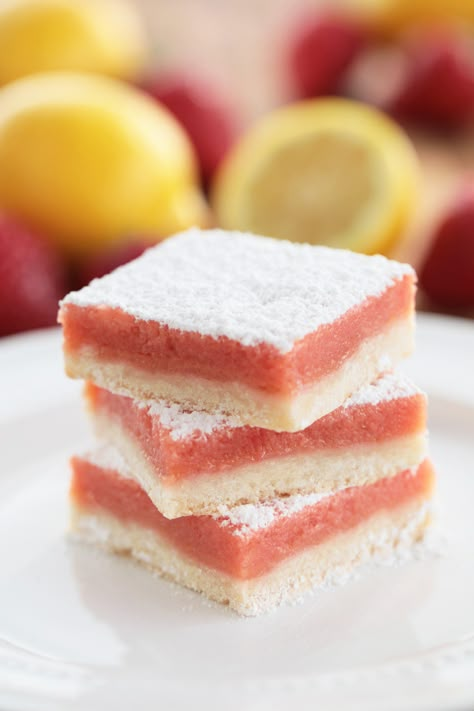 Strawberry Lemon Bars, Lemonade Bars, Strawberry Bars, Lemonade Bar, Rosanna Pansino, Sugar Cookie Crust, Food Time, Cheesecake Filling, Strawberry Lemon