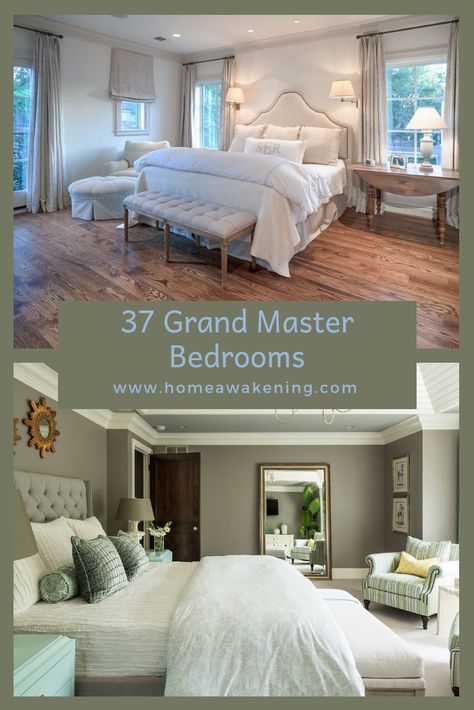 37 grand master bedroom design ideas in photos #masterbedroom #bedroom Spa Bedroom Ideas Master Suite, Bedroom Interior Design Luxury Master Suite, Spa Bedroom Ideas, Bedrooms Ideas For Couples, Arranging Bedroom Furniture, Luxury Master Suite, Bedroom Interior Design Luxury, Bedroom Photos, Bedroom Design Ideas