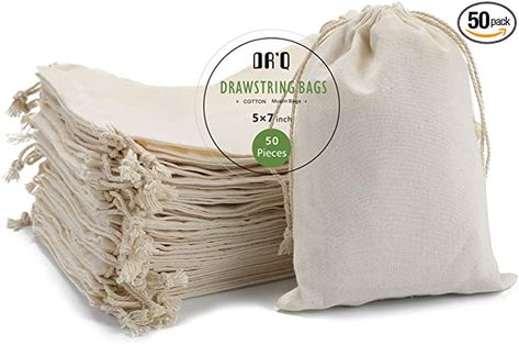 Amazon.com: Cotton Drawstring Bags, EcoFriendly Muslin Bags (5 by 7 inch) Gift Bags, Party Favor Bags, Unbleached Cotton Pouches, Sachet Bag,Fabric Bags,Cloth Bags(50 Pieces) : Health & Household Small Drawstring Bag, Sachet Bags, Muslin Bags, Produce Bags, Cotton Drawstring Bags, Loose Tea, Drawstring Bags, Cheese Cloth, Organic Cotton Fabric