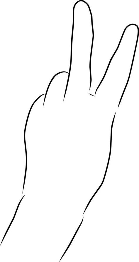 The hand shows two fingers, vector. Hand drawn sketch. Fingers Drawing, Two Fingers, Easy Drawings Sketches, Vector Hand, The Hand, Vector Graphics, Drawing Sketches, Easy Drawings, Hand Drawn