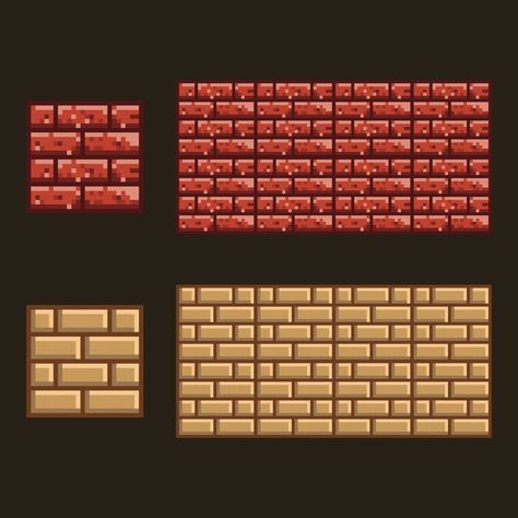 Brick Pixel Art, Wall Game, Art Study, Brick And Stone, Art References, Stone Wall, Brick Wall, Game Design, Textured Walls