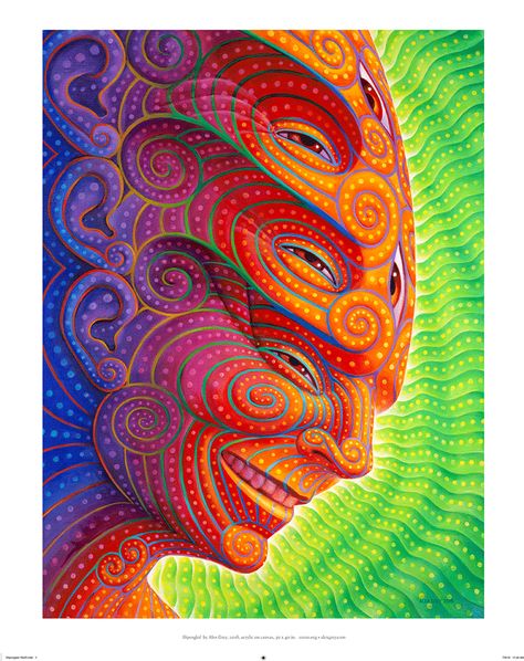 Everything from Van Gogh to Alex Gray Alex Grey Art, Alex Gray Art, Trippy Stuff, Blotter Art, Gray Art, Black Light Posters, Alex Grey, Psychadelic Art, Psy Art