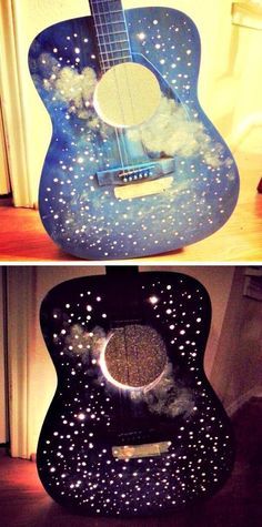 #DIY Guitar lamp! Magical. #reuse #upcycle Lamp Music, Guitar Lamp, Guitar Crafts, Guitar Diy, Guitar Painting, Diy Upcycling, Guitar Art, Diy Interior, Music Room