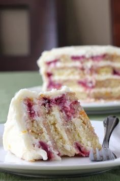 Lemon Raspberry Cake A Slice Of Cake, Raspberry Yogurt, Slice Of Cake, Chicken Cacciatore, Yogurt Cake, A Piece Of Cake, Meyer Lemon, Think Food, Piece Of Cake