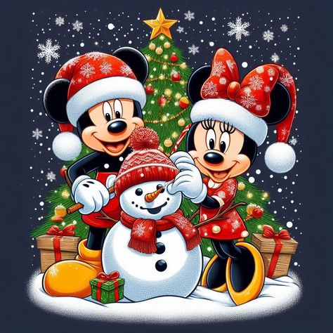 Natal Do Mickey Mouse, Disney Merry Christmas, Christmas Wallpaper Iphone Cute, Disney Christmas Decorations, Minnie Mouse Images, Mickey Mouse Pictures, Minnie Mouse Christmas, Minnie Christmas, Mickey Mouse Art