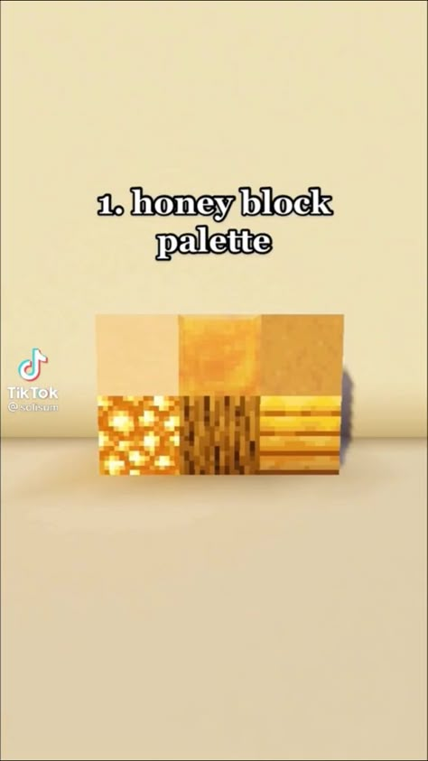 Yellow Minecraft Palette, Minecraft Block Pallets, Color Palette Minecraft, Minecraft Palette, Minecraft Block Palette, Block Pallets, Minecraft Building Guide, Minecraft Images, Minecraft Blocks