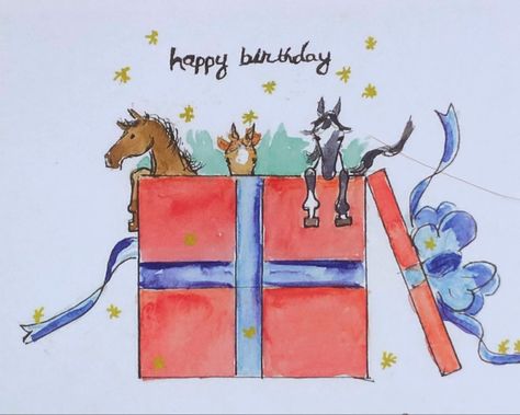 Horse Happy Birthday Image, Happy Birthday To Someone Special, Horses Birthday, Fun Paintings, Wish Happy Birthday, Tiny Horses, Horse Cards, Birthday Card Funny, Cute Happy Birthday