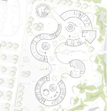 River Building Architecture, متحف فني, Landscape Architecture Plan, Circular Buildings, Campus Design, Concept Models Architecture, Urban Landscape Design, Architecture Presentation Board, Conceptual Architecture