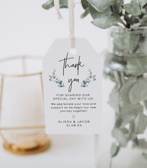 Excited to share the latest addition to my #etsy shop: Wedding Favor Tags, Wedding Thank You Tags, Printable Thank You Tag Template, Gift tags, Favor Tags Template, Greenery Thank you tag https://etsy.me/369PWk1 #green #black #yes #instantdownload #rusticfavortags Wedding Tags Ideas, Thank You Tags Printable Free Editable, Thank You Tags Printable Free, Thank You Tags Wedding, Thank You For Celebrating With Me Tags, Wedding Souvenir Tag, Thank You Tag Wedding, Wedding Favor Tags Sayings, Wedding Favours Thank You Tags