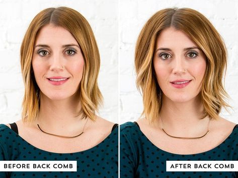 This Is the 1 Trick You Need to Make Every Hairstyle Look Better Teased Short Hair, Hair Volume Tricks, Hairstyle Generator, Root Volume, Hair Movie, Hairstyle App, Teased Hair, Hair Volume, Long Red Hair