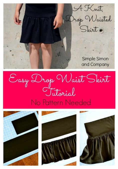 Spring Look Book: Almost Ready for School (With a Knit Drop Waist Skirt Tutorial) - Simple Simon and Company Drop Waist Skirt, Spring Look, Skirt Tutorial, Sewing Tutorials Free, School Readiness, Skirt Patterns Sewing, Sewing Skirts, Drop Waist, Spring Looks