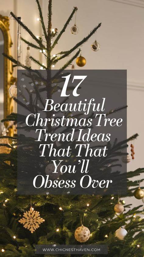 17 Beautiful Christmas Tree Trend Ideas That You’ll Obsess Over – Chic Nest Haven Christmas Decor Ideas Trending, Christmas Tree With White Doves, Accent Christmas Trees, Eligant Christmas Trees, Christmas Tress Ideas 2023, Pretty Christmas Trees Ideas, 2024 Trending Christmas Tree Decor, Christmas Tree Style 2024, Sparse Christmas Tree Decorating Ideas