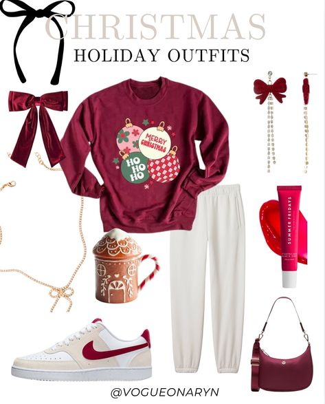 Christmas Outfits! For 🔗 comment “merry” and I will send it to your inbox! Cute Christmas morning outfits to wear this year! Love the Christmas graphic sweatshirts! Style them with some cute leggings or fleece sweatpants and sneakers! 🎄🎄🎄🎄🎄 Follow me @vogueonaryn for more holiday outfit Inspo! #holidayoutfits #holidaylook #christmasoutfits #christmasoutfit #holidaystyle #graphicsweatshirt #cozyoutfit #ltkholidaystyle Mom outfits , comfy style , winter fashion 2024, what to wear , how to st... Holiday Comfy Outfits, Cute Comfy Christmas Outfits, Mom Outfits Comfy, Comfy Christmas Outfits, Christmas Morning Outfit, Holiday Outfit Inspo, Outfits Comfy, Holiday Outfits Christmas, Grey Christmas