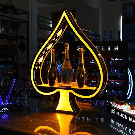 LED Bottle Presenter Glorifier Display, Ace Of Spades Bottle, Bottle Presenter, Party Lounge, Candle Topper, Lounge Party, Lounge Bar, Bottle Service, Nightclub Party