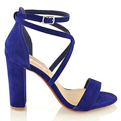 Cobolt Blue Strappy Heels Blue Strappy Heels, Blue High Heels, Strappy Block Heels, Ankle Strap Block Heel, Beautiful Sandals, Block Heel Sandals, Block Heel Shoes, Buckled Heels, Chunky Block Heels