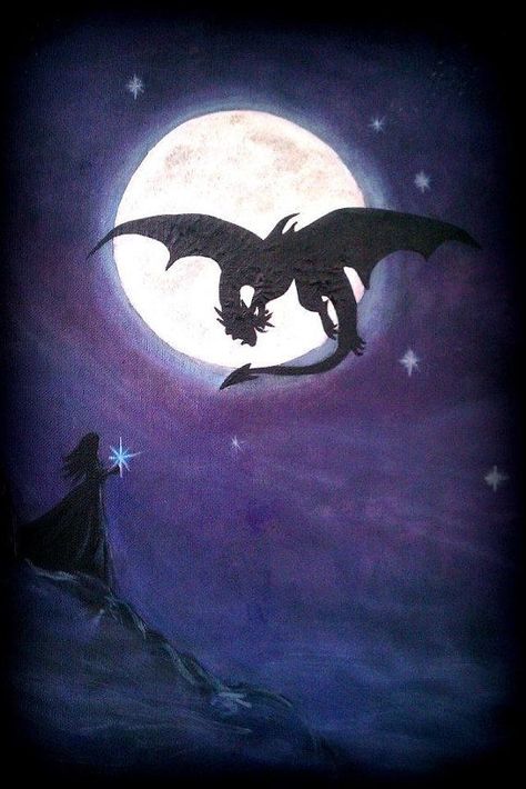 Dragon Silhouette, Dragon Artwork Fantasy, Silhouette Painting, Canvas Painting Tutorials, Fantasy Paintings, Fairytale Art, Fairy Art, Painting Art Projects, A Dragon