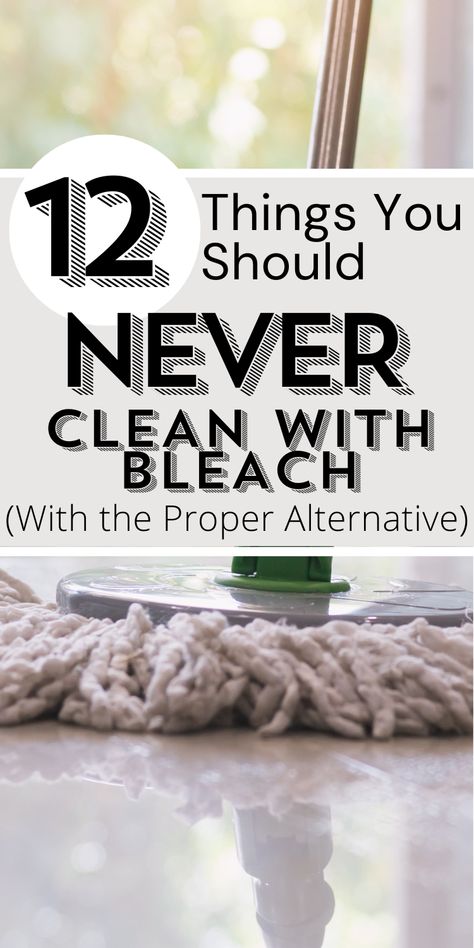 A mop representing the cautionary guide on the 12 items you should never clean with bleach to ensure proper care and cleaning. Cleaning With Clorox Bleach, Bleach Cleaning Solution, Bleach Alternative Cleaning, House Cleaning Tips And Tricks, House Cleaning Hacks, Cleaning With Bleach, Bleach Water, Clorox Bleach, Bleach Alternative