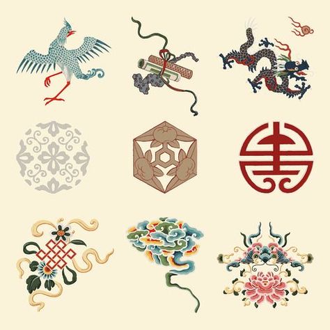 Chinese Art Design, Chinese Culture Art, Ancient China Art, Chinese Traditional Art, Chinese Dragon Art, Chinese Logo, Chinese Ornament, Chinese Folk Art, Chinese Illustration