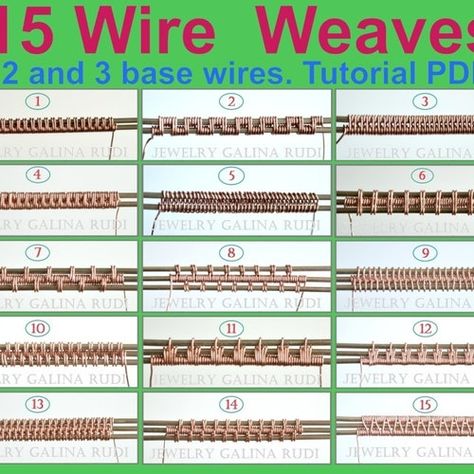 Wire Weaving Techniques, Wire Weaving Tutorial, Wire Jewelry Patterns, Wire Tutorials, Wire Wrapping Techniques, Wire Wrapping Tutorial, Wire Wrapped Jewelry Tutorials, Bijoux Fil Aluminium, Wire Jewelry Tutorial