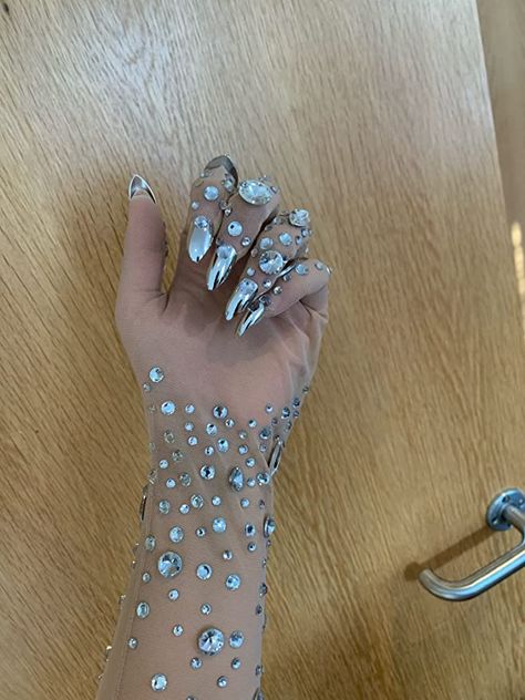 Amazon.com: YUANTONG Rhinestone Sparkly Gloves Women Long Glitter Mesh Sheer Elbow Length Opera Novelty Gloves With Nails : Clothing, Shoes & Jewelry Gloves With Nails, Glittery Gloves, Sparkly Gloves, Bejeweled Gloves, Sheer Opera Gloves, Diamond Gloves, Glitter Gloves, Metallic Gloves, Rhinestone Gloves