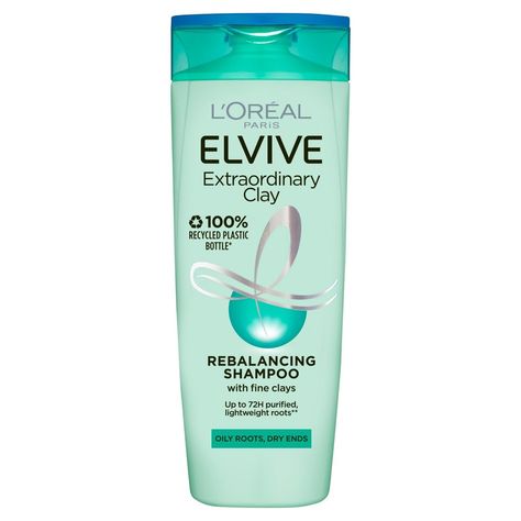 L'Oreal Elvive Extraordinary Clay Rebalancing Shampoo 300ml : Amazon.co.uk: Beauty Greasy Hair Shampoo, Loreal Shampoo, Oily Hair Shampoo, Drugstore Shampoo, Oily Roots, Drugstore Hair Products, Oily Scalp, Clarifying Shampoo, Greasy Hair Hairstyles