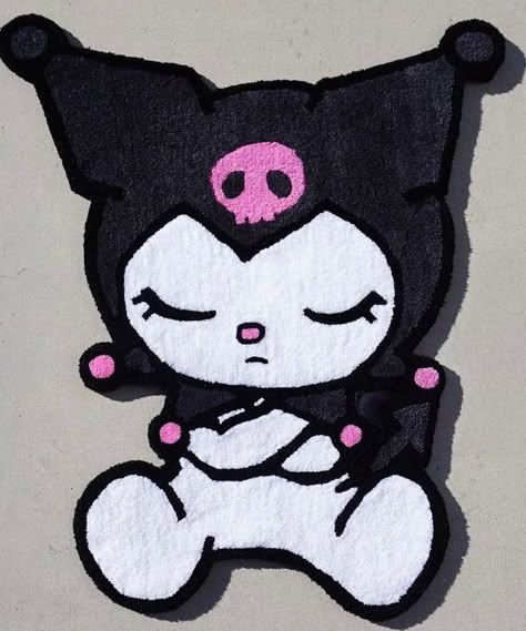 Graphic Rug, Funky Rugs, Hello Kitty Rooms, Cute Canvas, Cute Bedroom Decor, Rug Texture, Sanrio Kuromi, Punch Needle Embroidery, Pretty Room