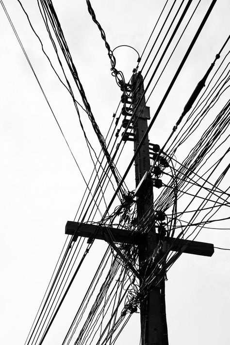 Original Art Digital/Black & White Photography, measuring: 50.8W x 76.2H x 0.3D cm, by: Timothy Mcguire (United States). Styles: Fine Art, Photorealism, Documentary. Subject: Technology. Keywords: Powerlines, Lines, Wires, Pole, Connecting, Connections, Graphic, High Contrast, Diagonals, Cables, Utility, Technology. This Digital/Black & White Photography is one of a kind and once sold will no longer be available to purchase. Buy art at Saatchi Art. Fine Art Black And White Photography, High Contrast Black And White Photography, Black And White Photography With Color, Black And White Artistic Photography, Surrealism Photography Conceptual, B W Photography, Interconnectedness Art, Still Life Photography Black And White, Continuity Art