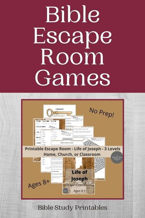 Fun Bible Study Games, Escape Room Bible Theme, Church Escape Room Ideas, Free Bible Escape Room Printable, Bible Escape Room Ideas, Christian Escape Room Ideas, Christian Escape Room, Bible Escape Room, Church Youth Games