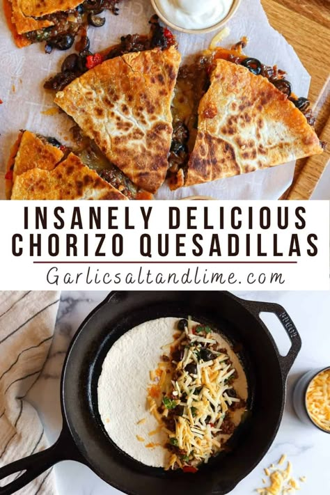 Chorizo Recipes Dinner, Eggs And Potatoes, Pork Chorizo, Baja Sauce, Beef Chorizo, Chorizo Tacos, Chorizo Recipes, Cheese Quesadilla, Sausage Recipes