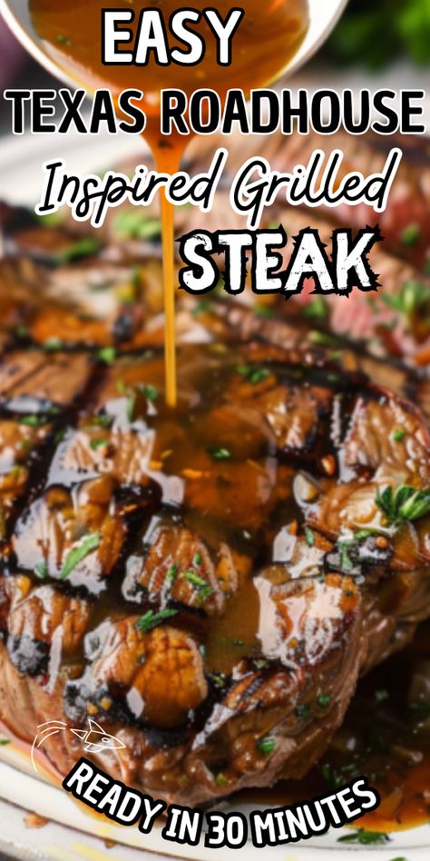 Easy Texas Roadhouse-Inspired Grilled Steak Texas Steak, House New York, Beef Soup Recipes, Weight Watcher Dinners, Road House, Texas Roadhouse, Gourmet Cooking, Chocolate Cookie Recipes, Grilled Steak