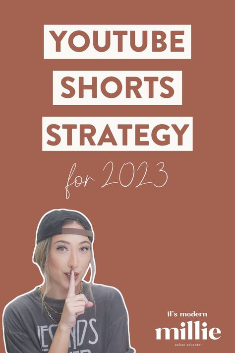 A Pinterest graphic with a picture of Millie from It's Modern Millie with text that reads: YouTube Shorts Strategy for 2023. Grow On Youtube, Youtube Marketing Strategy, Modern Millie, Youtube Ideas, Youtube Banner Backgrounds, Youtube Banner Design, Youtube Banner Template, What Is Seo, Youtube Success