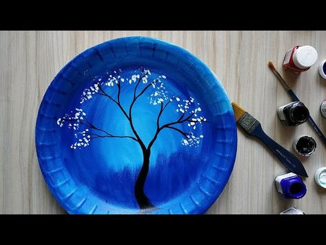 Thermocol Plate Craft, Drawing On Plates Ideas, Painting On Clay Plates, Painting Ideas On Plates, Painting On Thermocol, Easy Plate Painting Ideas, Paper Plate Painting Ideas, Painting On Plates Acrylic, Hand Painted Plates Ideas