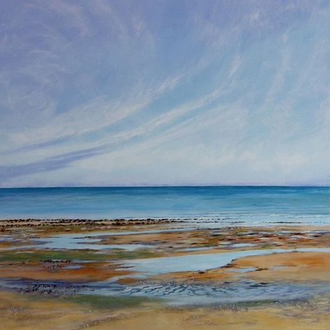 Buy Land Sea and Sky, Acrylic painting by Sandra Francis on Artfinder. Discover thousands of other original paintings, prints, sculptures and photography from independent artists. Isle Of Wight Beach, Land Sea And Sky, Buy Land, Sky Painting, Paintings Prints, Gcse Art, Sky Art, How To Buy Land, Small Canvas