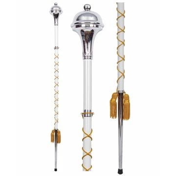 Drum Major Maces Single Piece | biznimart Highland Bagpipes, Rod And Staff, Chrome Ball, Drum Major, Gold C, Gold Eagle, Spiderman Birthday, Bagpipes, Gold Silk