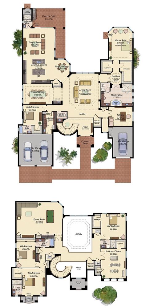 Spacious House Plans, House Plans Two Story, Floor Printable, Spacious House, Dream Scape, 3d House Plans, Two Story House Plans, Mansion Floor Plan, House Floor Design