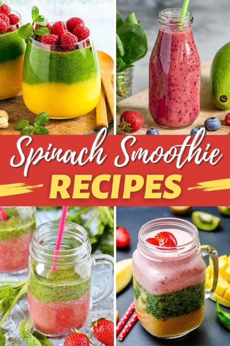 Start the morning off right with these spinach smoothie recipes! From berries to cherries to bananas, there are all sorts of delicious spinach combos to try. Best Spinach Smoothie Recipe, Blendjet Smoothies, Frozen Berry Smoothie, Blueberry Spinach Smoothie, Banana Spinach Smoothie, Spinach Smoothie Recipes, Cooking Spinach, Smoothies Healthy, Nice Cream Recipe