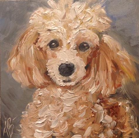 Poodle Painting Easy, Poodle Painting, Puppy Acrylic Painting, Poodle Painting Acrylic, Black Poodle Painting, Poodle Drawing, Papillon Dog Painting, Painting Dog Fur In Acrylic, Dog Portraits Painting