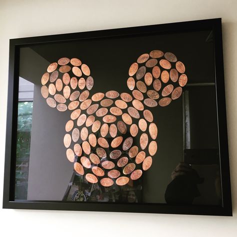 Disney Coin Display, Pressed Penny Ideas, Disney Pressed Penny Display Ideas, Disney Pin Display Ideas, Pressed Pennies Display, Pressed Penny Display Ideas, Penny Display, Disney Display, Disney Pin Display