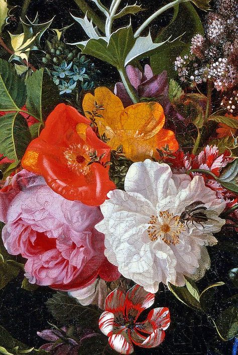 Maria van Oosterwyck - Bouquet of Flowers in a Vase detail 15bs [1670] - Denver AM Dutch Still Life, Denver Art Museum, Denver Art, Flowers In A Vase, Still Life Flowers, Human Anatomy Art, Historical Painting, Still Life Art, Bouquet Of Flowers