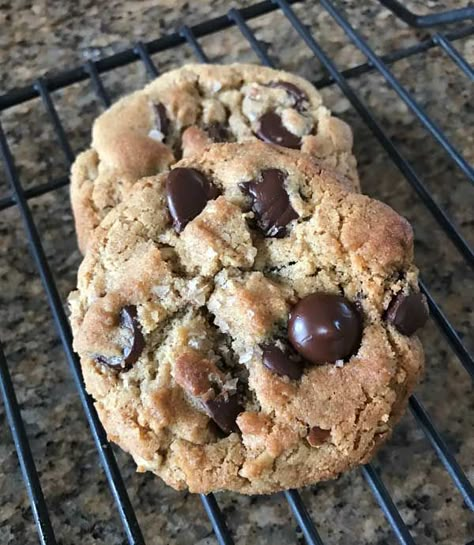 MIXED NUT BUTTER CHOCOLATE CHUNK COOKIES Mixed Nut Butter Recipes, Mixed Nut Butter, Nut Butter Cookies, Skillet Cookies, Nut Butter Recipes, Flaky Salt, Chocolate Chunk, Chocolate Chunk Cookies, Butter Cookie