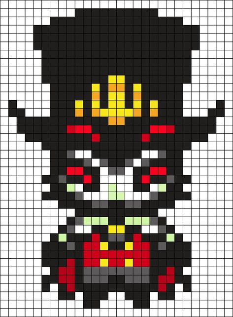 Stolas Perler Bead Pattern | Bead Sprites | Characters Fuse Bead Patterns Stolas Perler Beads, Perler Bead Patterns Helluva Boss, Helluva Boss Perler Bead Patterns, Things To Do With Perler Beads, Good Omens Perler Beads, Helluva Boss Pixel Art Grid, Hazbin Hotel Perler Bead Patterns, Helluva Boss Perler Beads, Pixel Art Inspiration