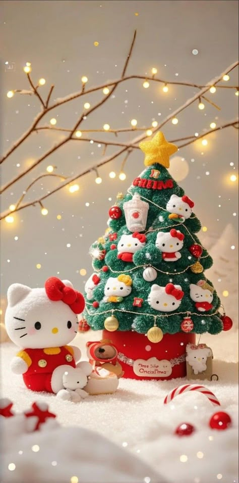 Wallpapers Hello Kitty, Sanrio Christmas, Christmas Wallpaper Iphone Cute, Pink Wallpaper Hello Kitty, Christmas Wallpaper Iphone, Merry Christmas Wallpaper, Kitty Christmas, Hello Kitty Christmas, Wallpaper Iphone Christmas