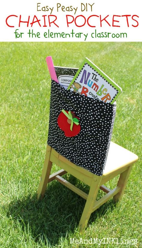 such a cute idea! School Chair Pockets, Projects For School, Seat Sacks, Chair Pockets, Ideas For Sewing, Laura Kelly, Pencil Gift, Sewing School, Sewing Space