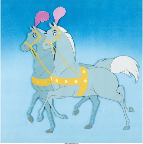 Cinderella Coach Horses Production Cel (Walt Disney, 1950) Cinderella Coach, Mickey Mouse Club, Christmas Poster, Film Art, Animation Film, Disney Animation, Animation Art, Character Concept, Walt Disney