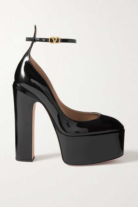 Black Valentino Heels, Valentino Platform, Delicate Logo, Valentino Pumps, Valentino Heels, Voice Coach, Valentino Garavani Shoes, Elegant Sandals, Women Platform Shoes