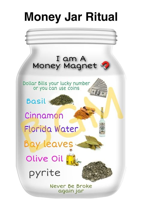 Money Runes, Abundance Jar, Money Jar Spell, Money Oil Recipe, 369 Method, Money Jar, Money Spells That Work, Money Candle, Good Luck Spells