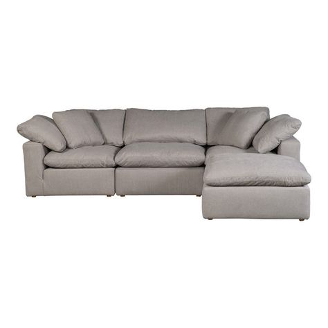 Grey leather sectional