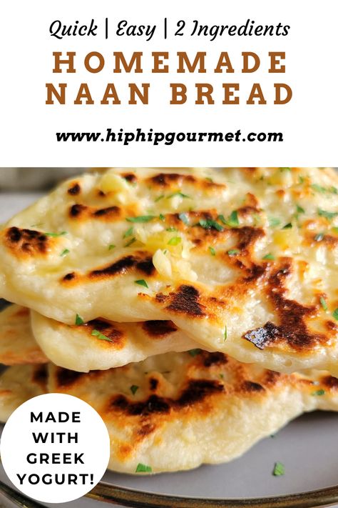 garlic naan bread piled on double plates Yogurt And Flour Naan Bread, 3 Ingredient Naan Bread With Yogurt, Yoghurt Naan Bread Recipe, Naan Recipe With Yeast, Rice Flour Naan Bread, Naan Bread Recipe Greek Yogurt, Naan Yogurt Recipe, Naan Greek Yogurt, Flat Bread Recipe Greek Yogurt