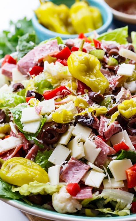 Muffaletta Salad - Spicy Southern Kitchen Low Carb Muffaletta, Muffaletta Salad, Muffaletta Sandwich, Cheese And Olives, Spicy Salad, Keto Salads, Olive Salad, Southern Kitchen, Tossed Salad