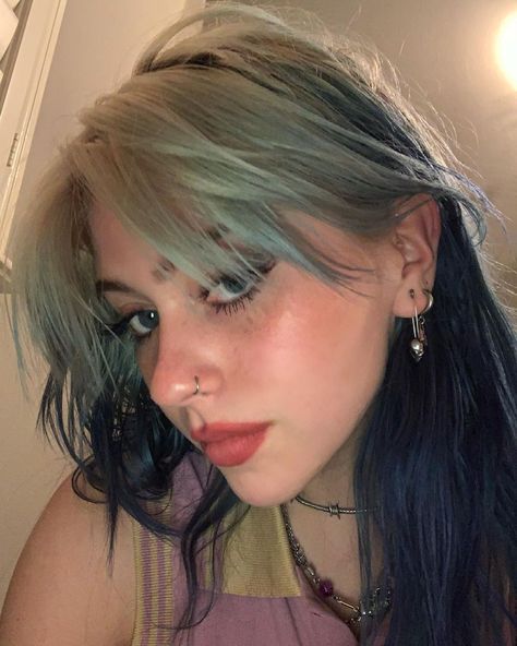 olivia o! on Instagram: “it’s too hot outside !!! plz send help” Light Blue Grey Hair, Olivia Osby, Blue Grey Hair, Blue Haired Girl, Stay Sane, Dye Ideas, Birthday Hair, Dye Colors, Send Help